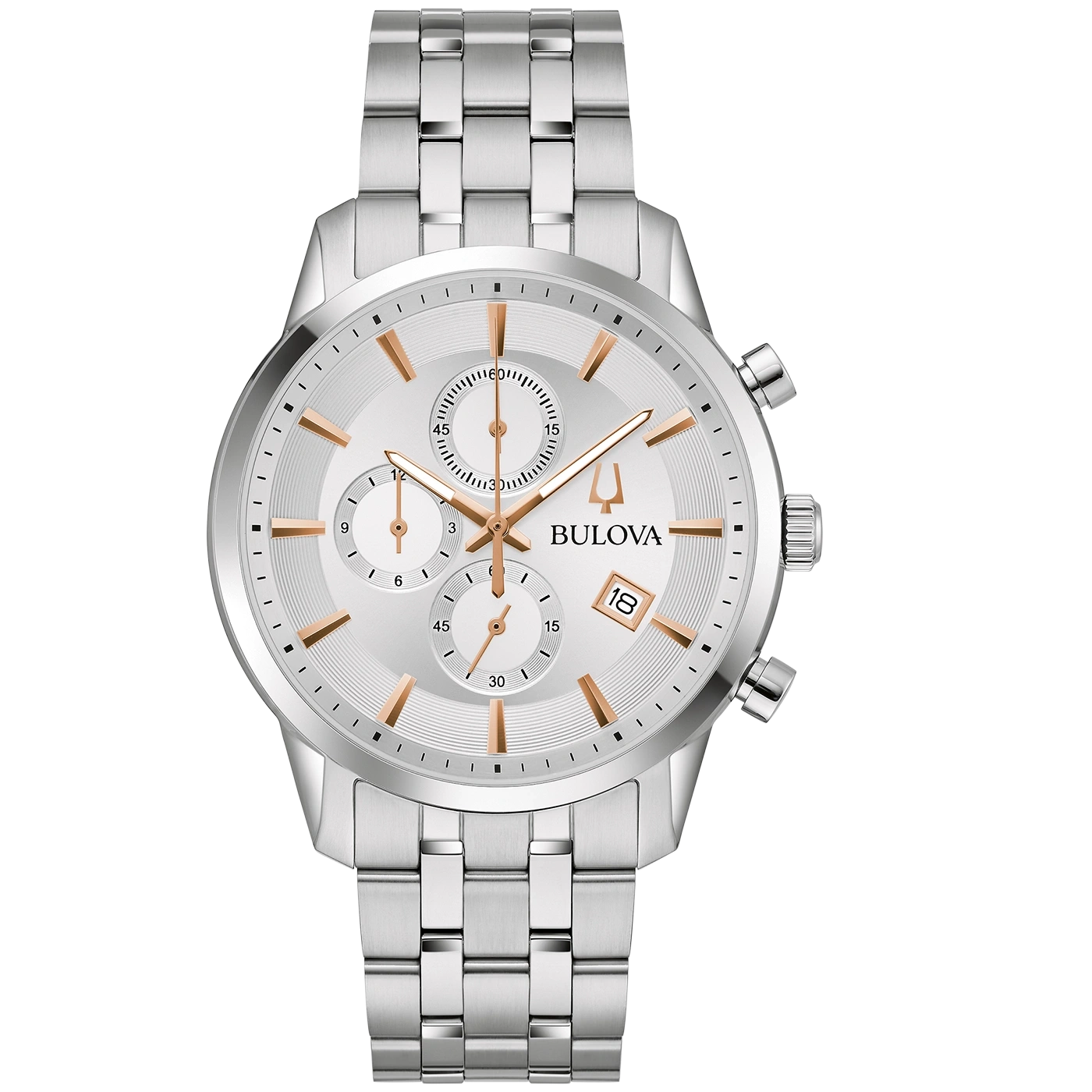 96B411 Herenhorloge roestvrij staal zilverkleurig Ø 41 mm