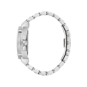 Horloge, zilveren band, detailopname, zijaanzicht, elegant ontwerp, accessoire, mode, tijdwaarneming