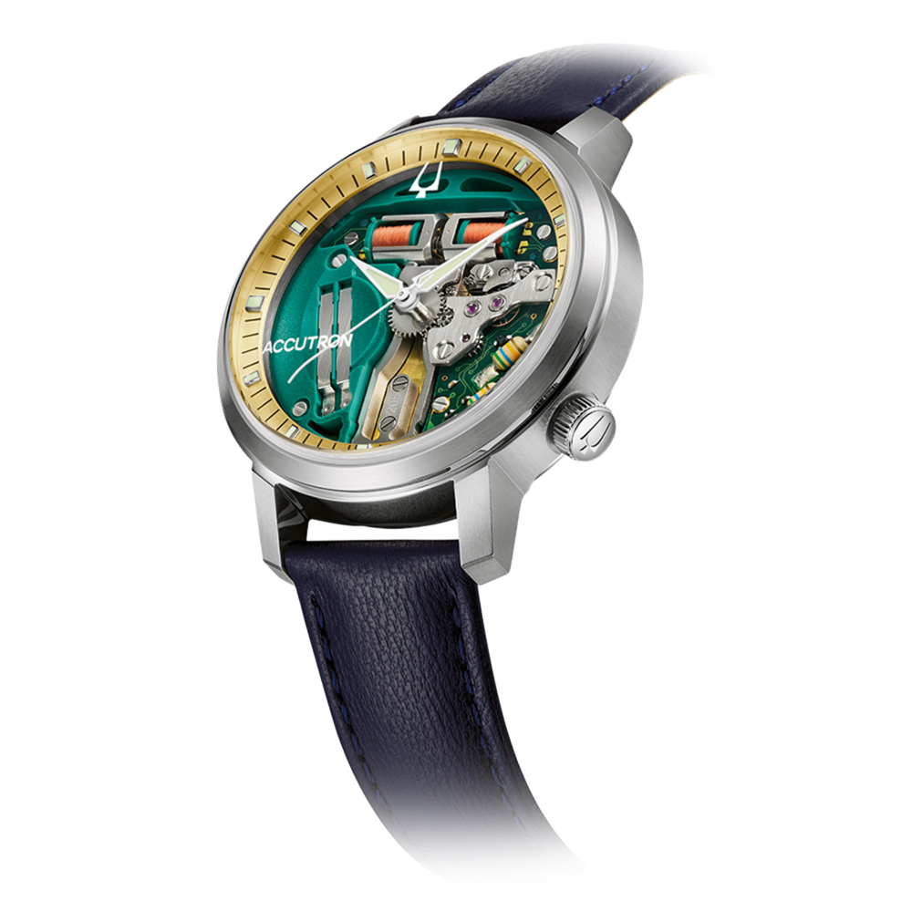 26A213 Herrenuhr Leder Grün Ø 39 mm