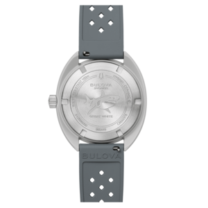 Bulova Snorkel horloge, achterkant met haaienmotief, waterdicht, hybride keramiek