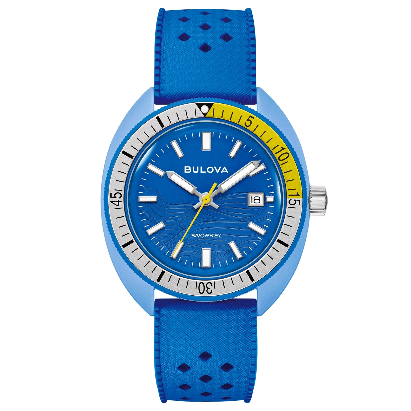 98B445 Herenhorloge rubber blauw Ø 41 mm