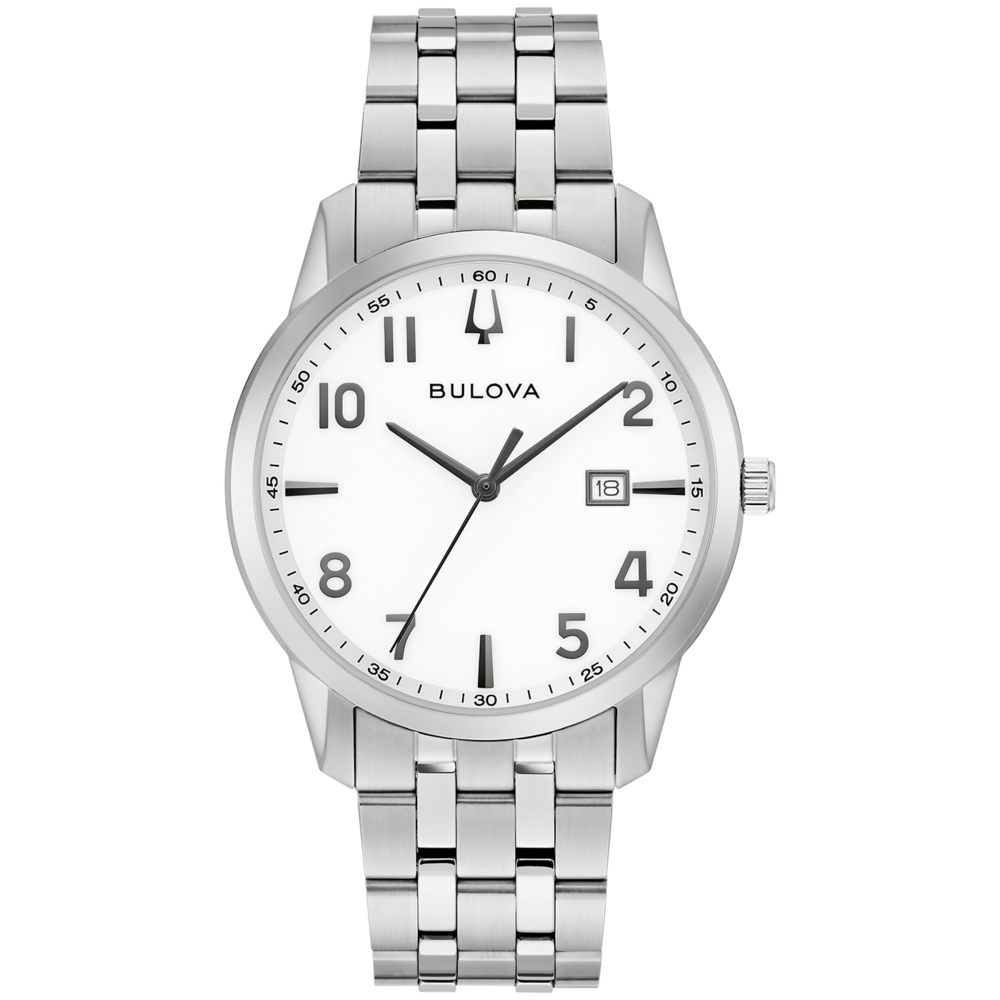 96B474 Herenhorloge roestvrij staal wit Ø 40 mm