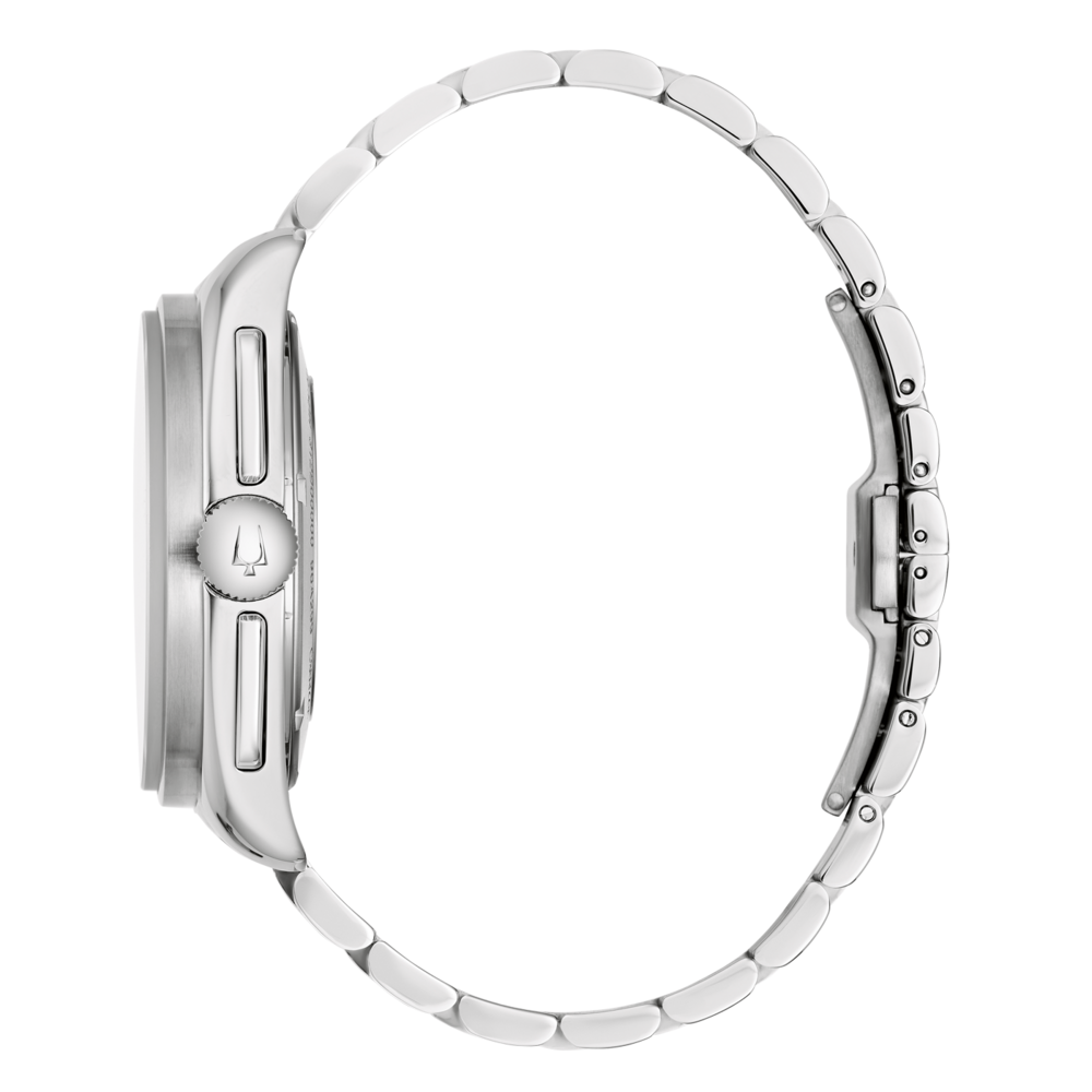 Horloge, zilveren band, zijaanzicht, detailopname, elegant design, accessoire, mode, tijdwaarneming