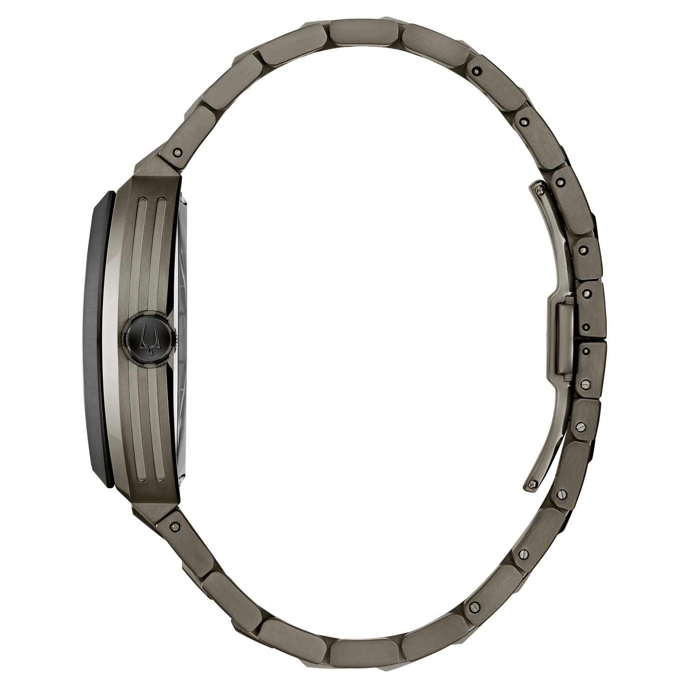 Grijze horloge met metalen band, zijaanzicht, elegant ontwerp, accessoire, mode