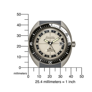Bulova Oceanographer horloge met schaalverdeling, 25,4 mm = 1 inch.