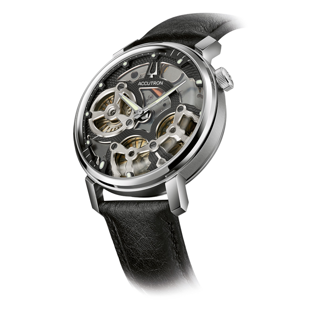 26A210A Herenhorloge leer zilverkleurig Ø 43,5 mm