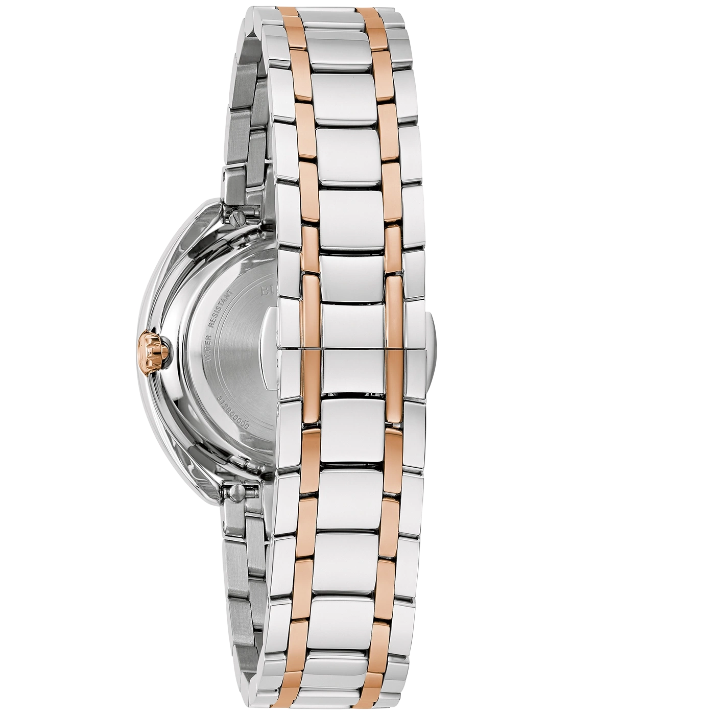 Horloge met zilveren en roségouden band, close-up, detailopname, elegant