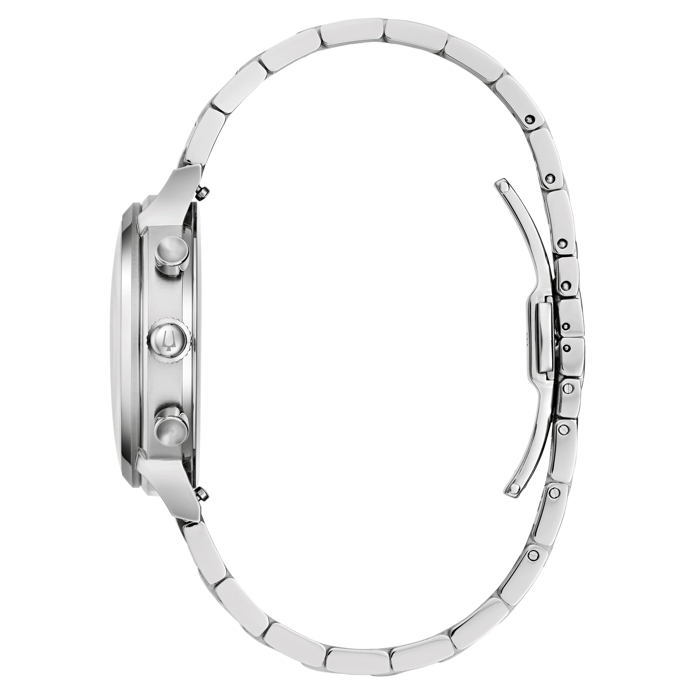 Zilveren horloge met armband, zijaanzicht, detailopname, elegant design, accessoire