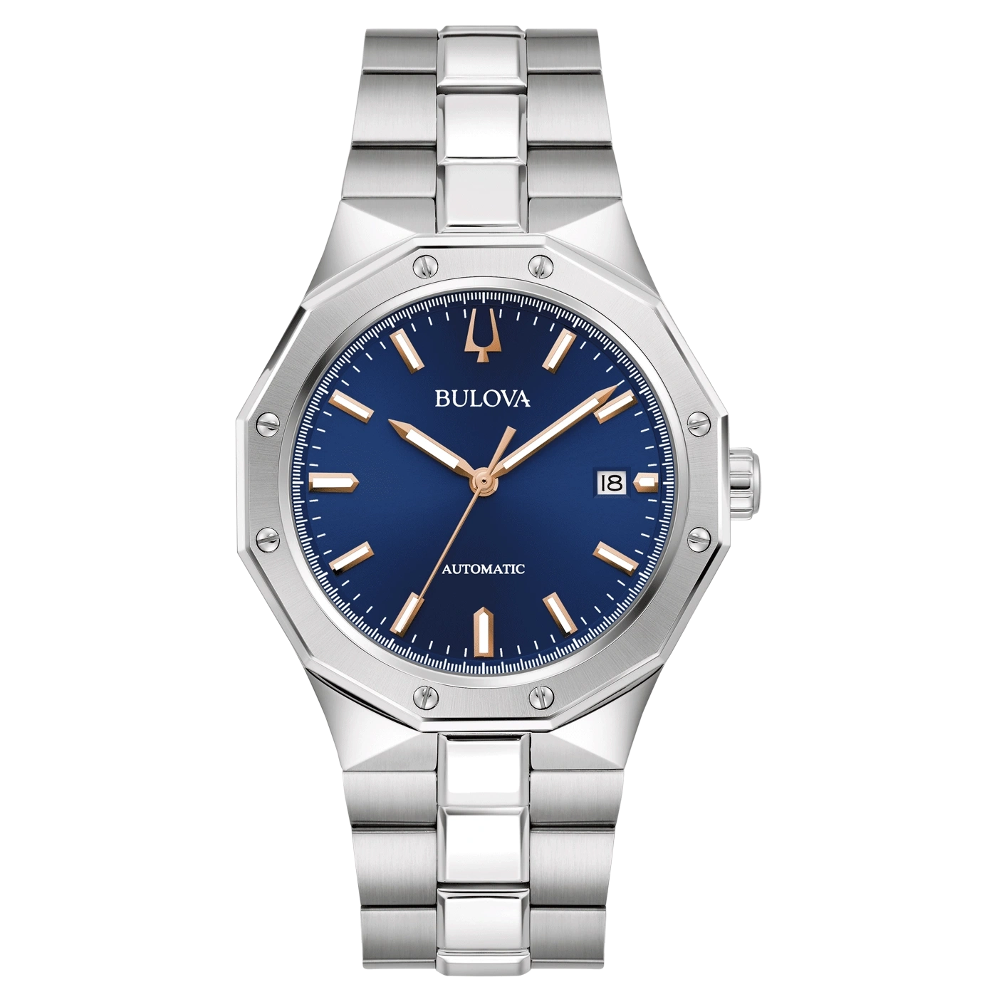 96B463 Herenhorloge roestvrij staal blauw Ø 40 mm