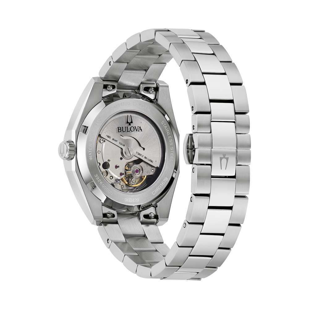 Bulova horloge, roestvrij staal, saffierglas, waterdicht, automatisch uurwerk, 21 juwelen, Miyota