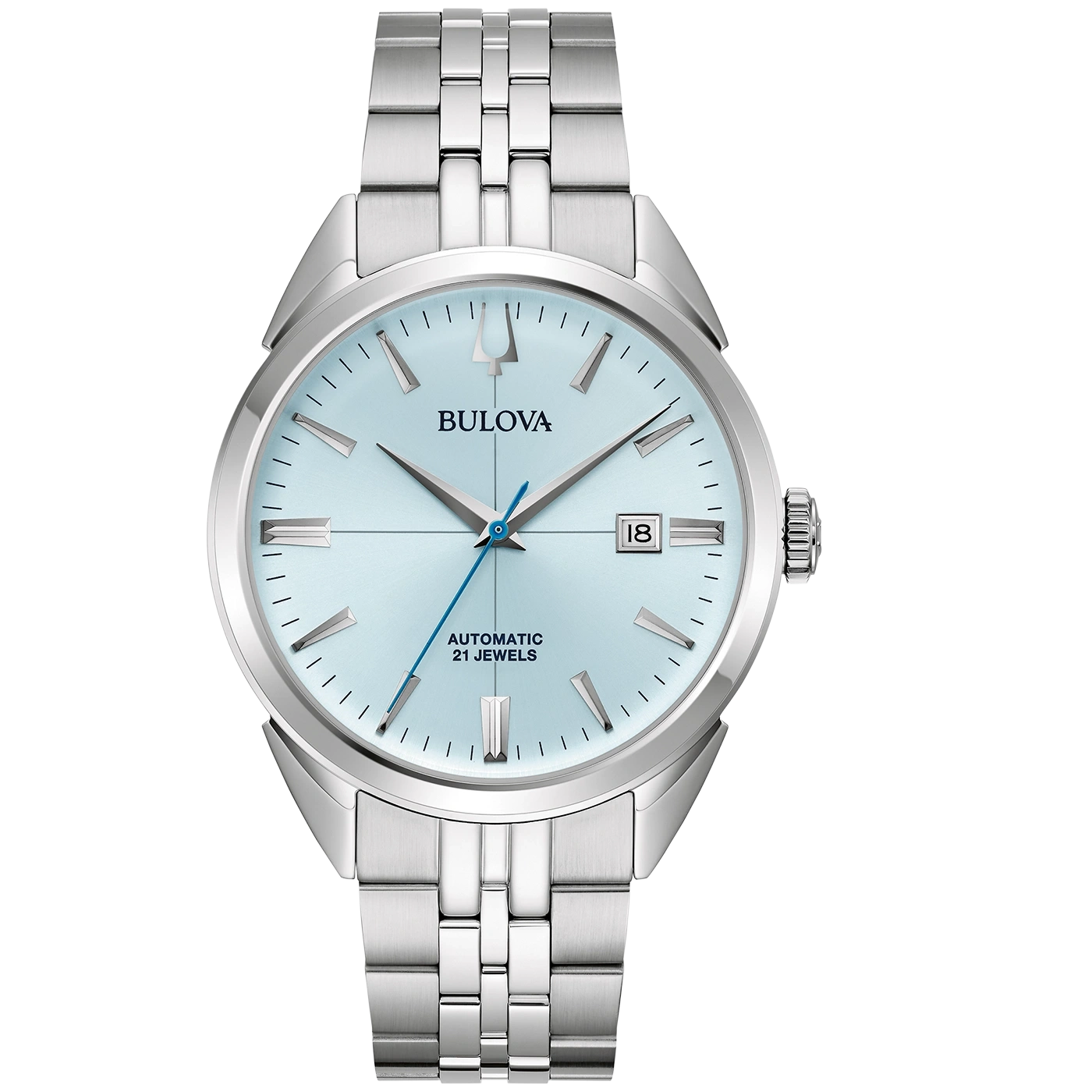 96B423 Herenhorloge roestvrij staal lichtblauw Ø 41,5 mm