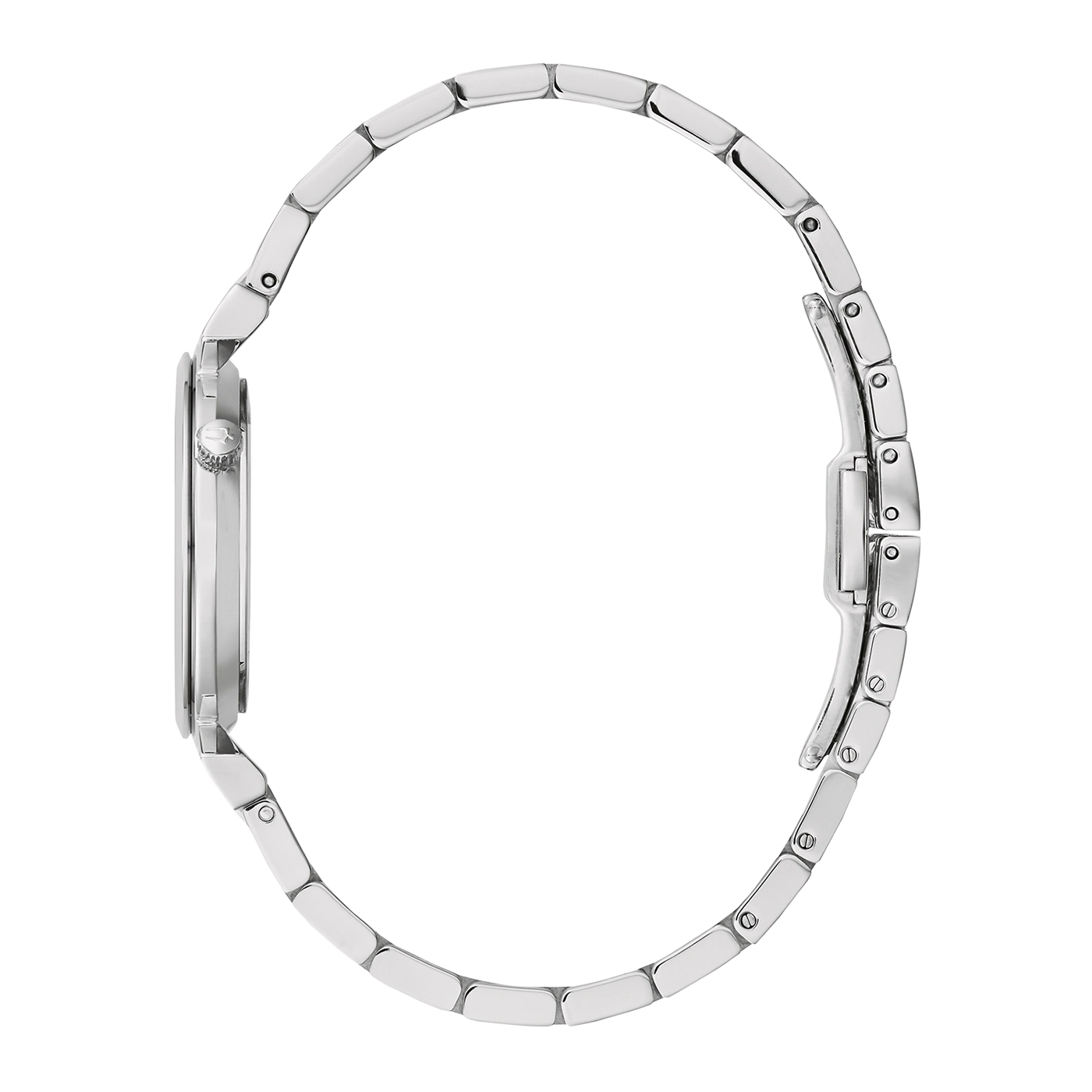 Horloge, zilveren band, zijaanzicht, elegant ontwerp, accessoire, mode, tijdmeting, metaal
