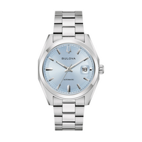 96B469 Herenhorloge roestvrij staal lichtblauw Ø 39 mm