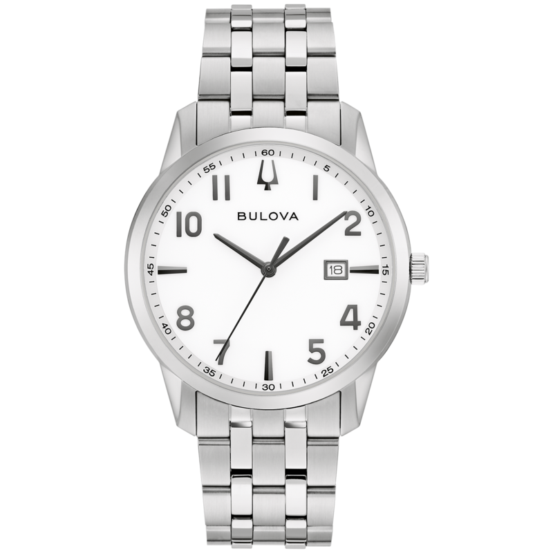 96B474 Herenhorloge roestvrij staal wit Ø 40 mm