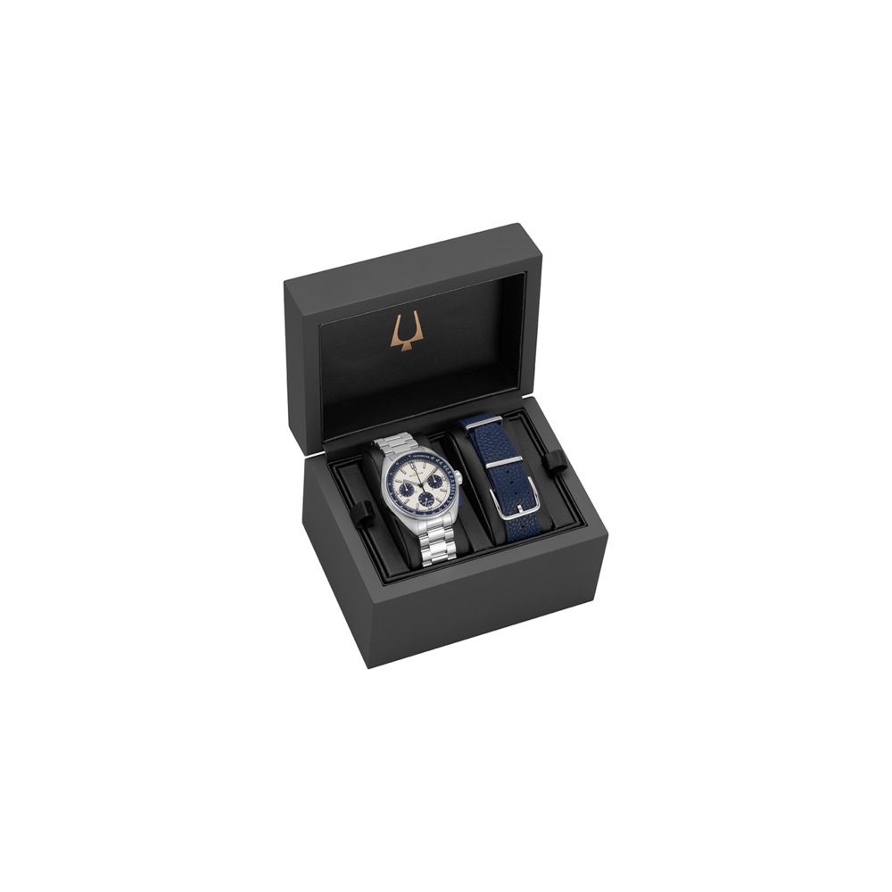 Horloge in doos met extra bandje, zilverkleurig