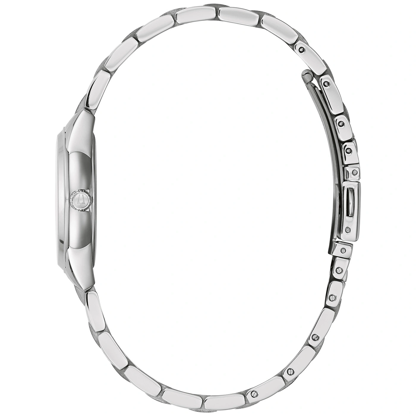 Zilveren horloge met armband, zijaanzicht, elegant ontwerp, accessoire, mode, tijdmeting