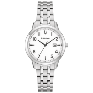 96M174 Dameshorloge roestvrij staal wit Ø 31 mm