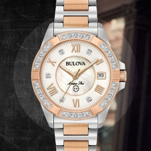 98R234 Dameshorloge roestvrij staal parelmoer Ø 32 mm