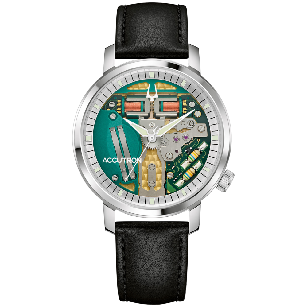 26A211 Herrenuhr Leder grün Ø 39 mm