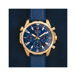 97B168 Herenhorloge leer blauw Ø 43 mm