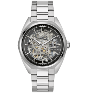 Bulova herenhorloge met skelet wijzerplaat en roestvrijstalen band, automatisch