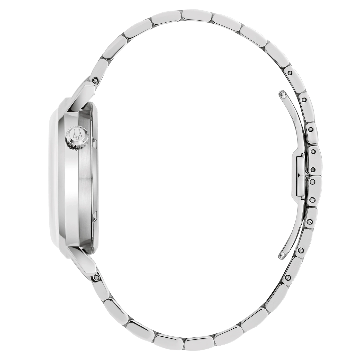 Zilveren horloge met band, zijaanzicht, detailopname, elegant design, accessoire