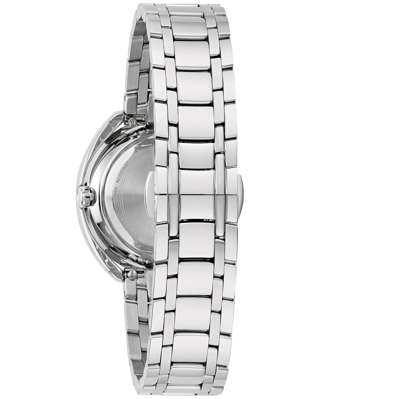 Zilveren horloge met metalen band, close-up, detailopname, glanzend, elegant