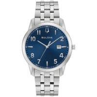 96B475 Herenhorloge roestvrij staal blauw Ø 40 mm
