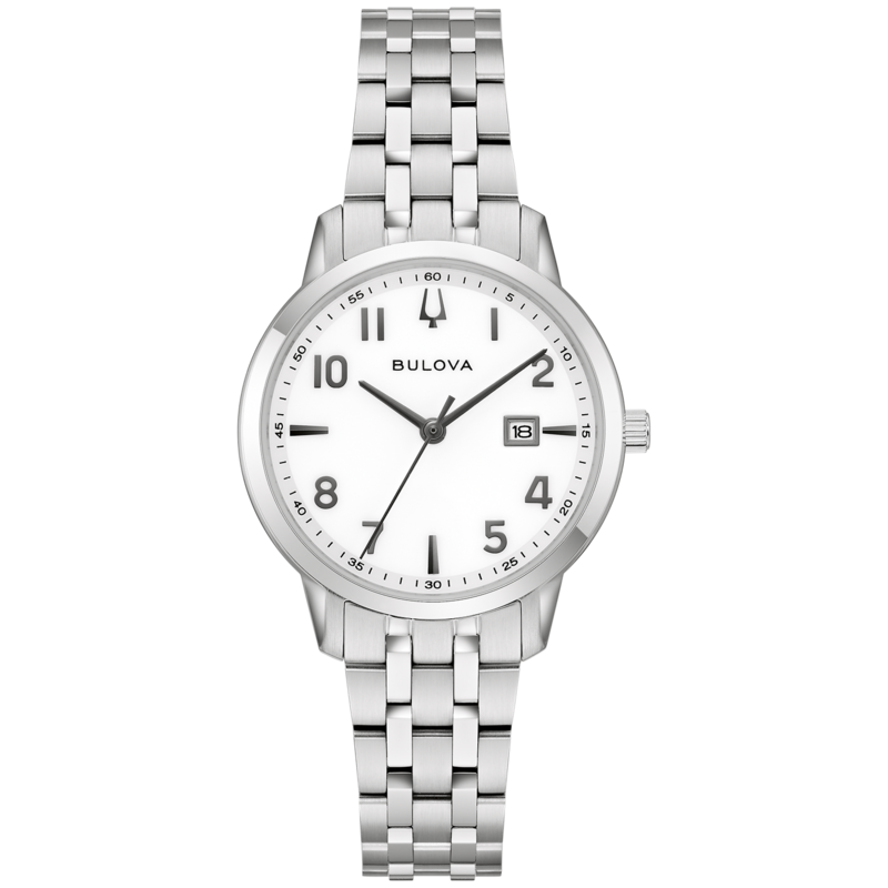 96M174 Dameshorloge roestvrij staal wit Ø 31 mm