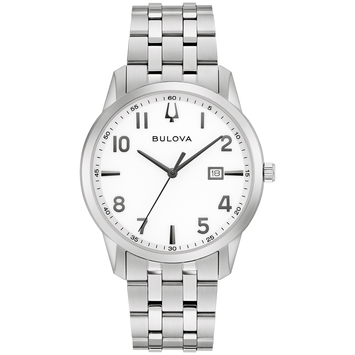 96B474 Herenhorloge roestvrij staal wit Ø 40 mm