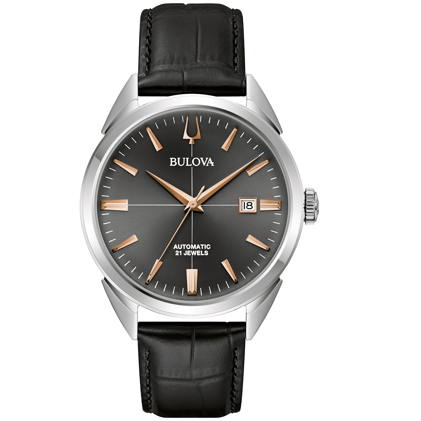 96B422 Herenhorloge leer zwart Ø  41,5 mm