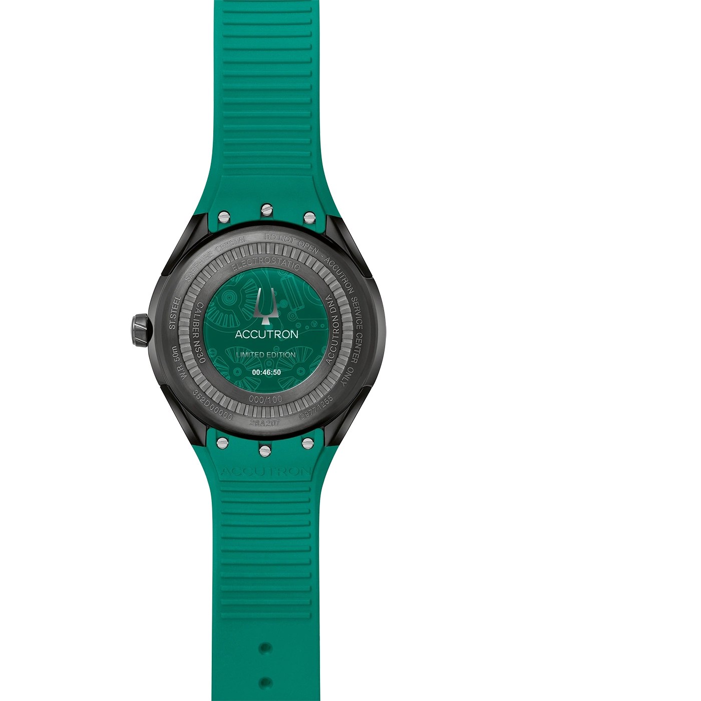 Accutron horloge, Limited Edition, groen, roestvrij staal, elektrostatisch, 00:46:50