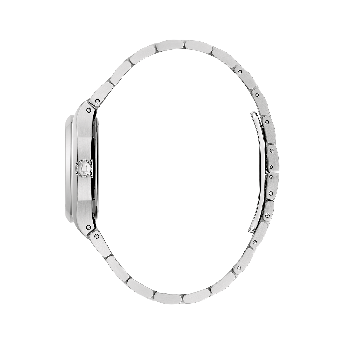 Zilveren horloge met armband, zijaanzicht, elegant ontwerp, close-up, sieraden
