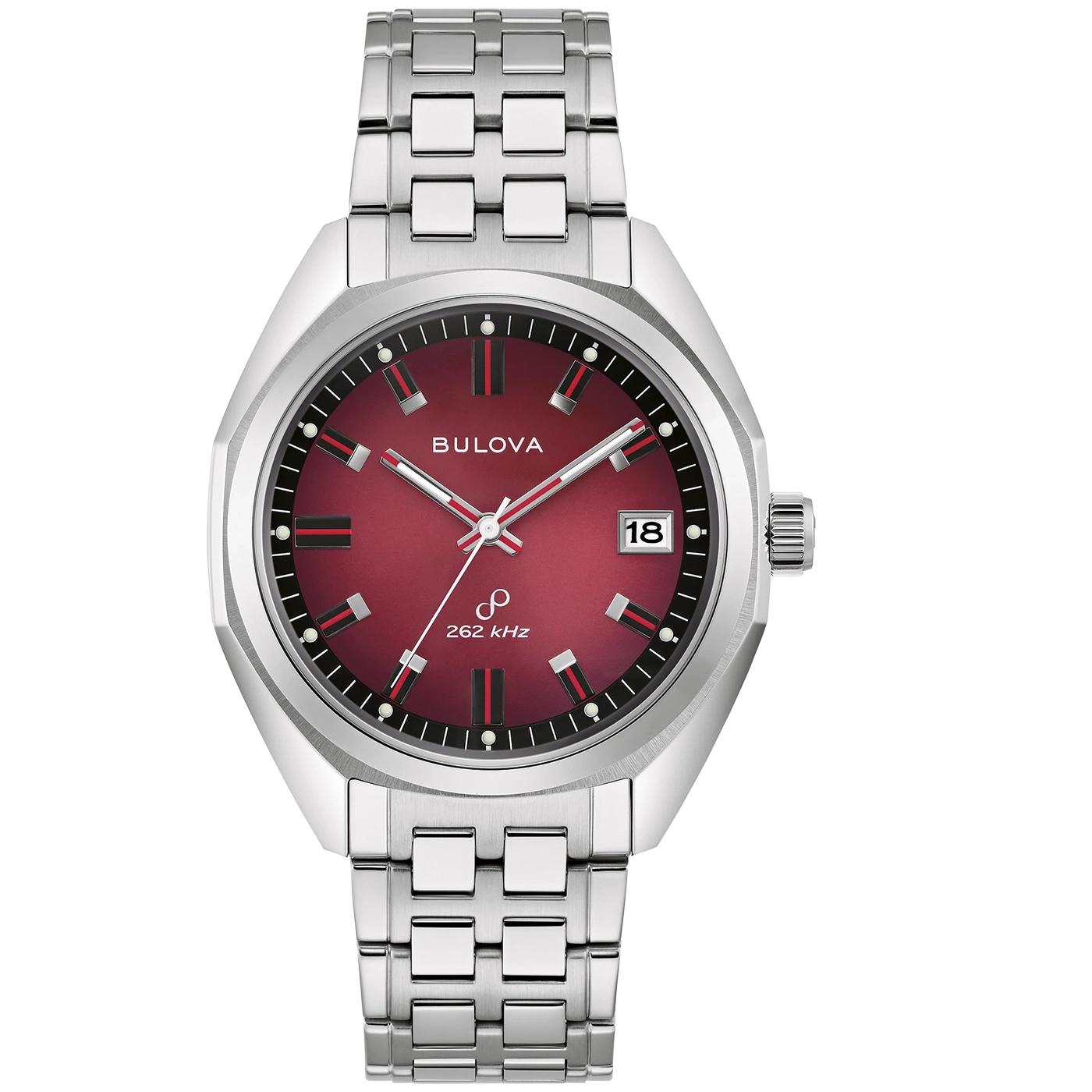 96B401 Herenhorloge roestvrij staal rood Ø 40 mm