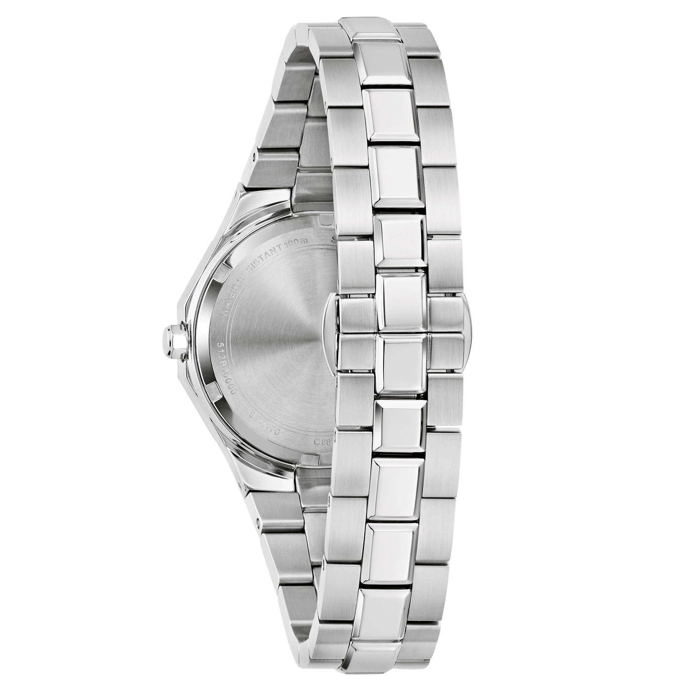 Zilveren horloge met metalen band, detailopname, close-up, glanzend, elegant
