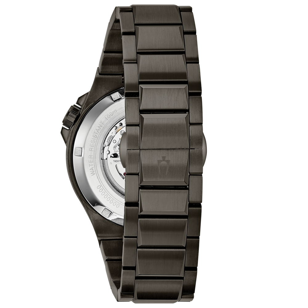 Zwarte horloge met metalen band, close-up, detail, elegant, modern, stijlvol