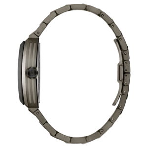 Grijze horloge met metalen band, zijaanzicht, elegant ontwerp, accessoire, mode