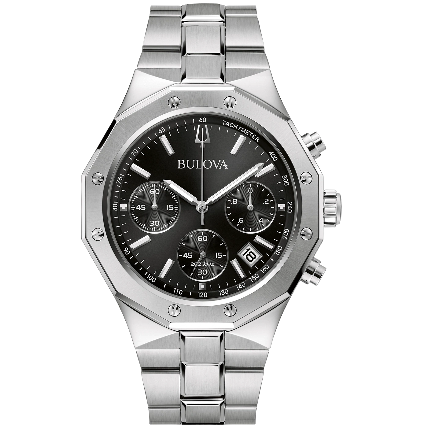96B410 Herenhorloge roestvrij staal zwart Ø 44 mm