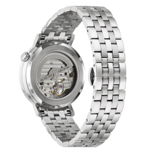 Bulova horloge, roestvrij staal, transparante wijzerplaat, mechanisch uurwerk, armband