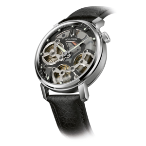 26A210A Herenhorloge leer zilverkleurig Ø 43,5 mm