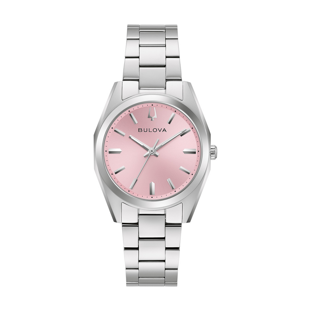 96L348 Dameshorloge roestvrij staal roze Ø 31 mm