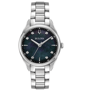 Bulova dameshorloge met diamanten en roestvrijstalen band, elegant design