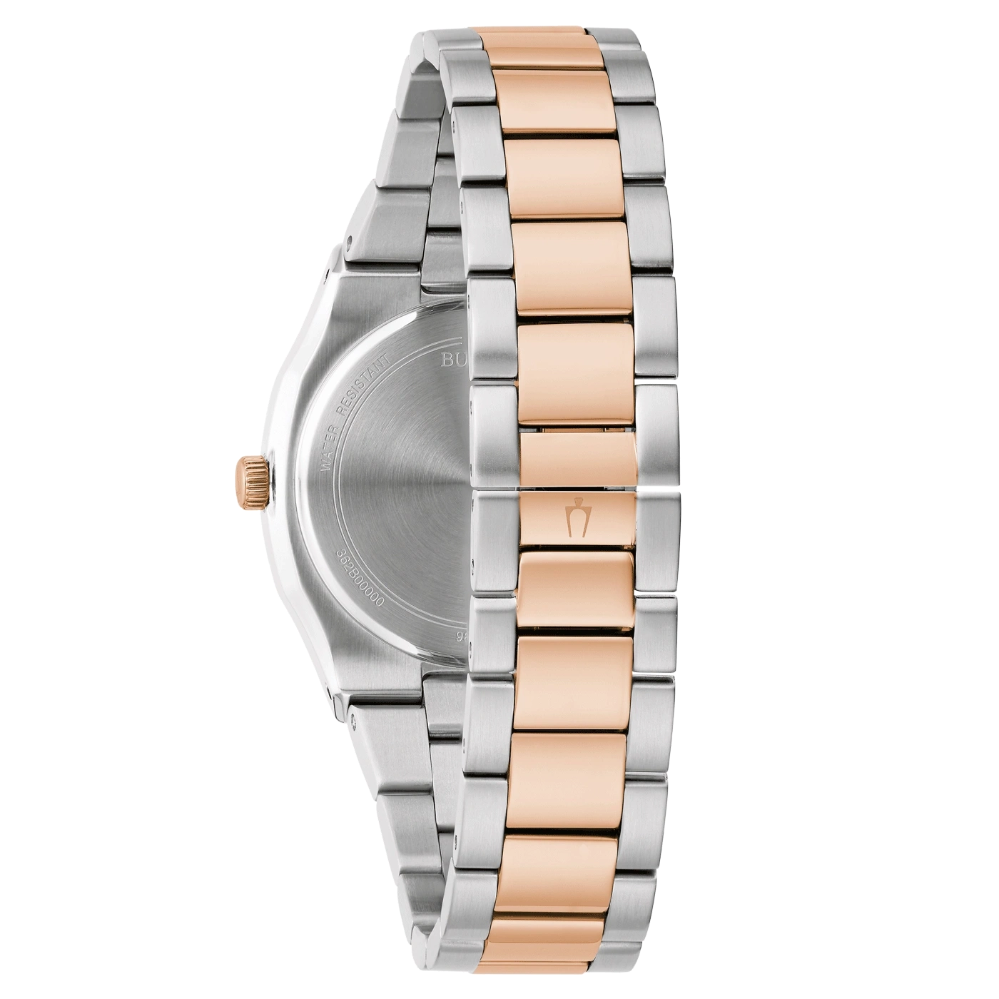 Horloge met zilveren en roségouden band, detailopname, close-up