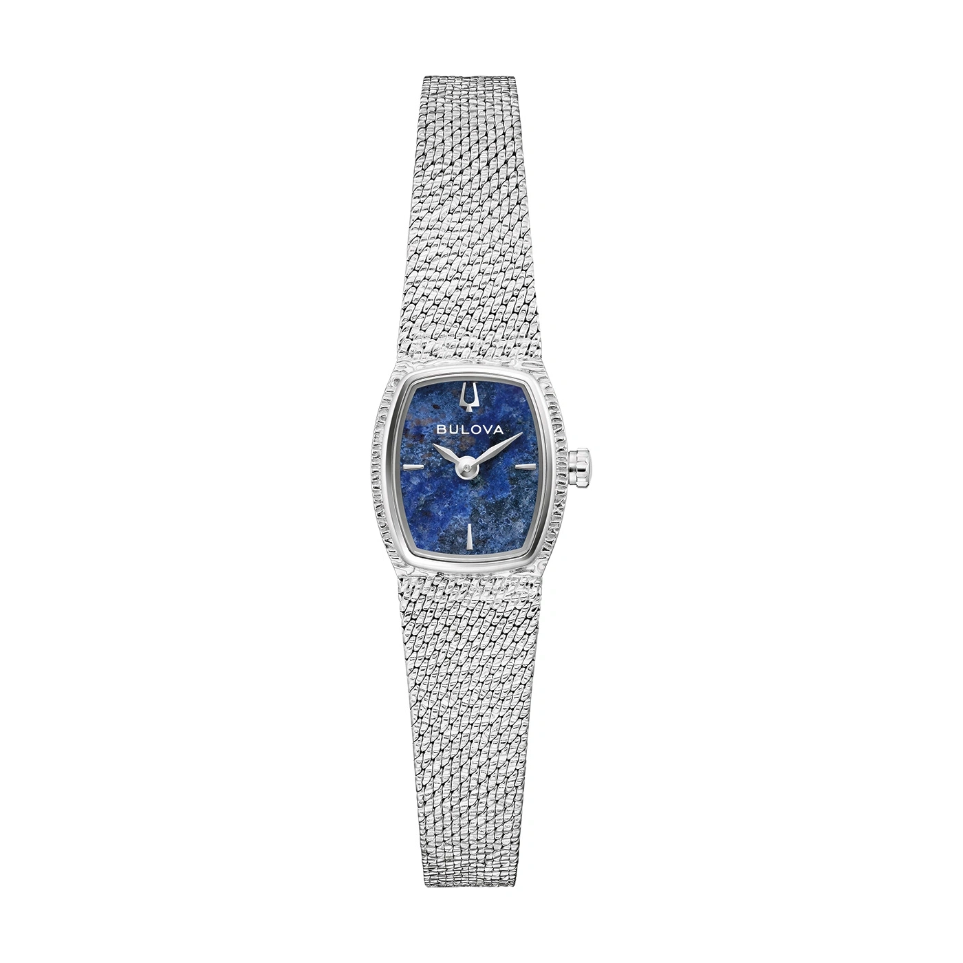 Bulova dameshorloge met blauwe wijzerplaat en zilveren band