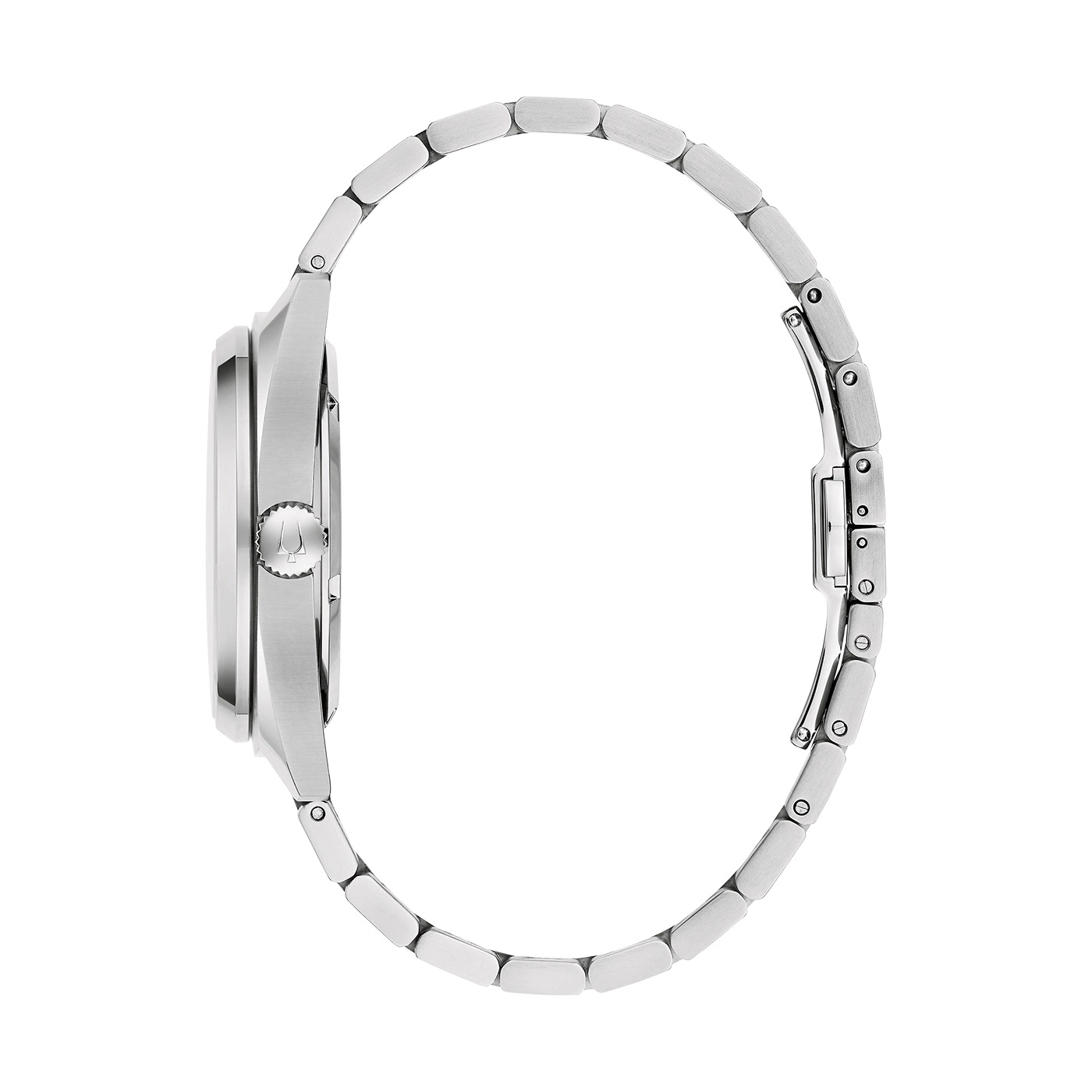 Zilveren horloge met armband, zijaanzicht, detailopname, elegant, modern, accessoire