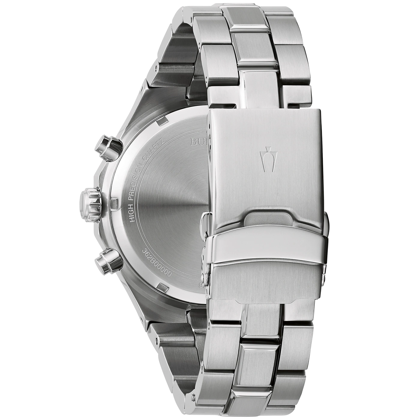 Roestvrijstalen horloge, close-up, detail, band, sluiting, wijzerplaat, precisie