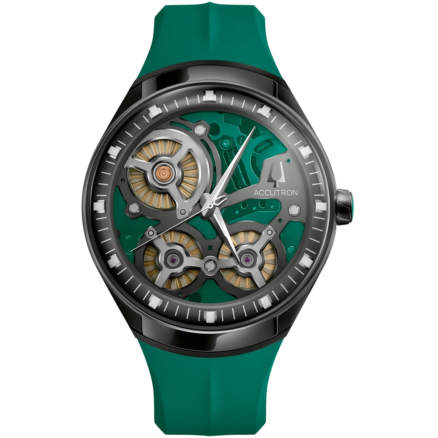 28A207 Herenhorloge met rubberen band (EPDM-rubber) zwart (met oranje) Ø 45 mm