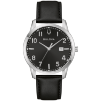 96B473 Herenhorloge leer zwart Ø 40 mm