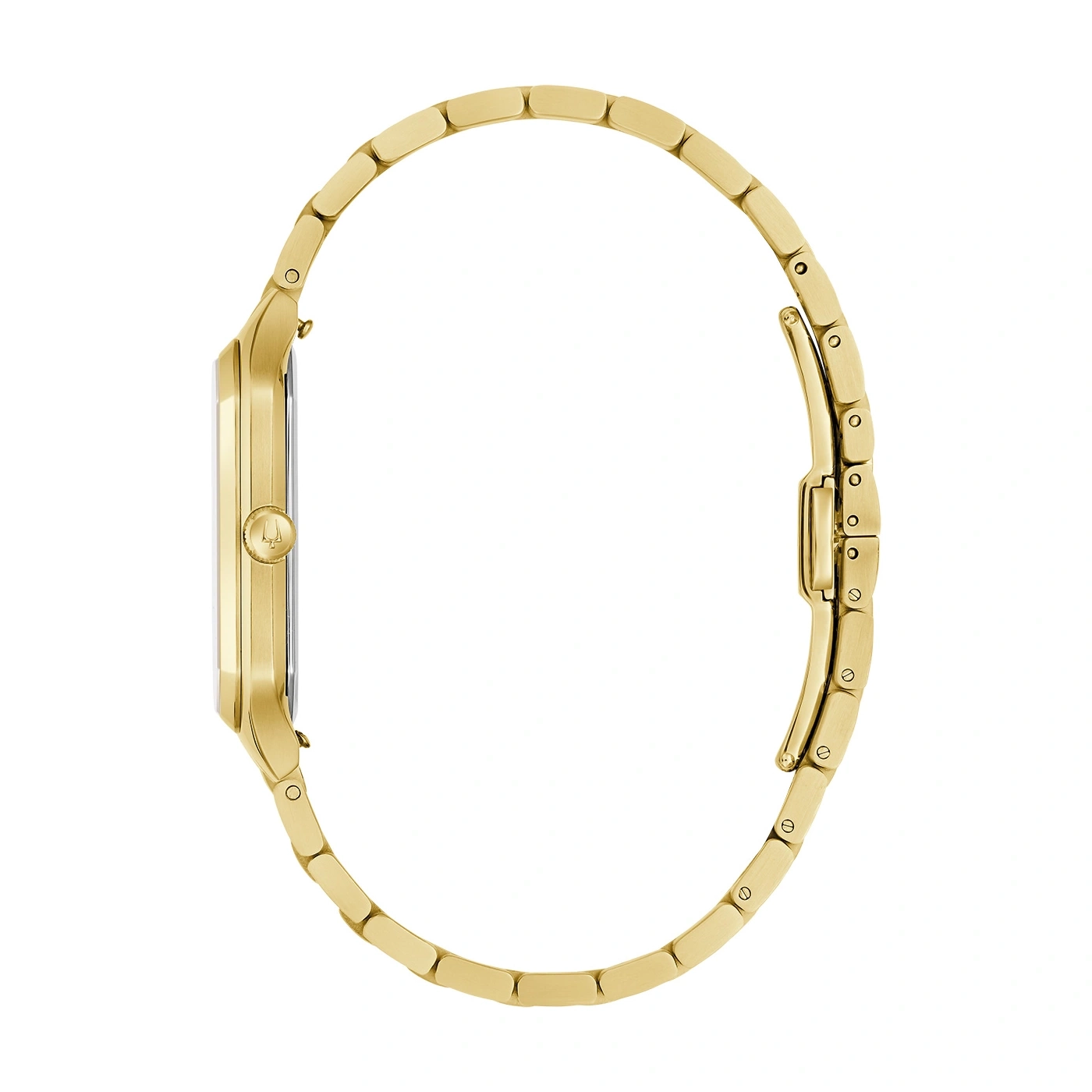 Gouden dameshorloge, zijaanzicht, armband, elegant ontwerp, accessoire, mode, sieraden