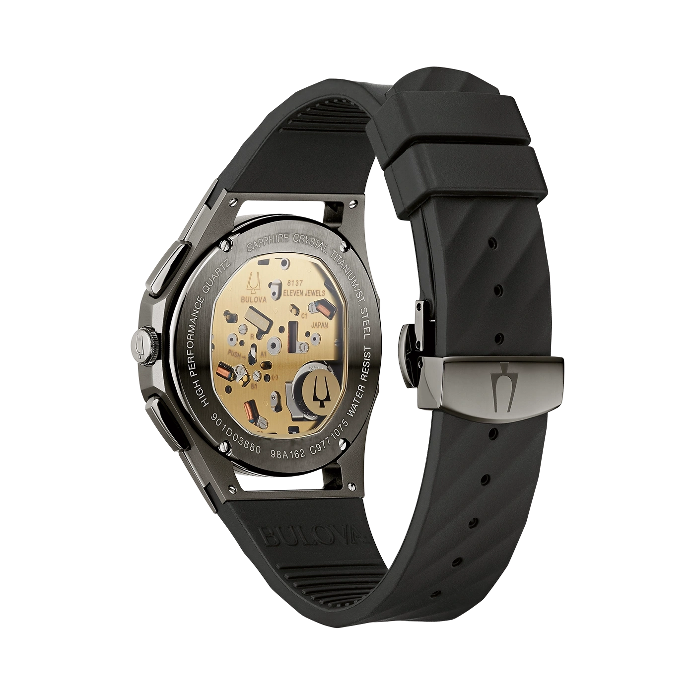 Bulova horloge, saffierglas, titanium, roestvrij staal, waterdicht, High Performance Quartz